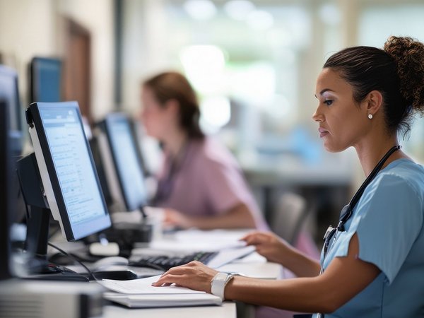 Bildschirmarbeit, Foto: Adobe Stock/Aipera Frau am Bildschirm